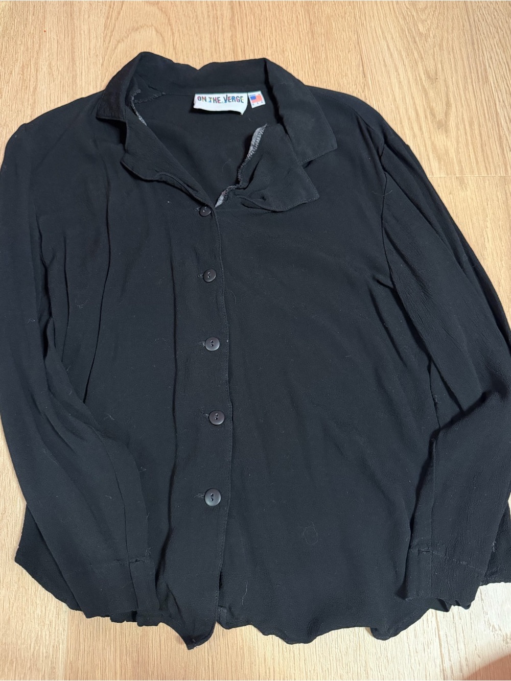 On The Verge Women's Black Button-Down Shirt